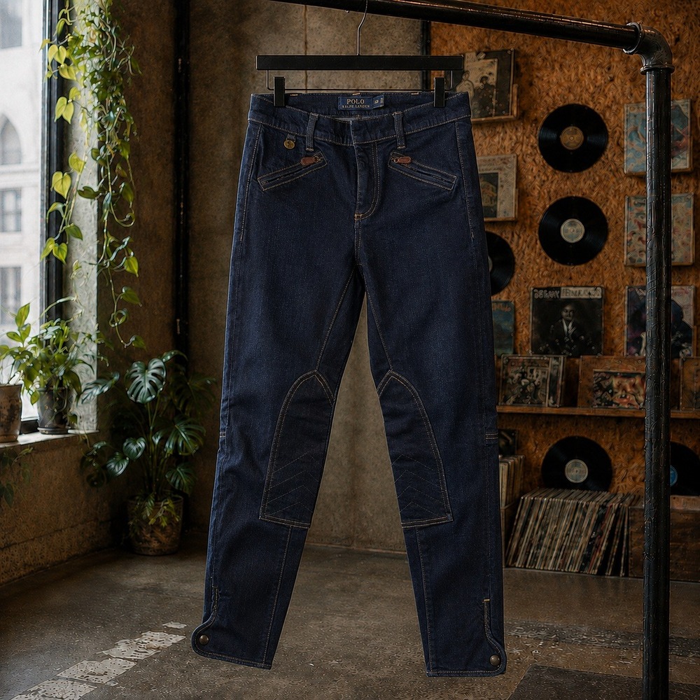 Polo Ralph Lauren Whitlyn Jod Equestrian Skinny Jeans Indigo Blue 28